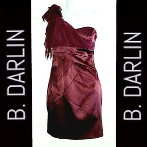 B. Darlin Satin Look One Shoulder Dress